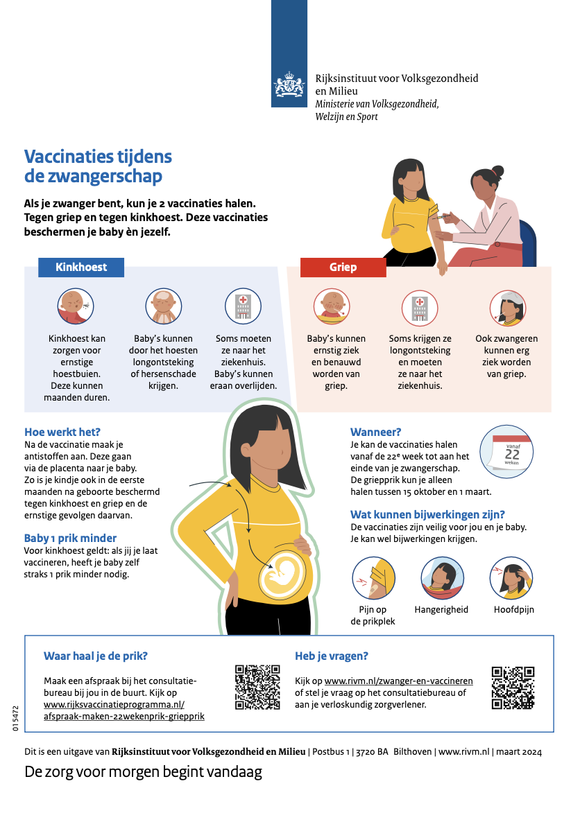 Uitleg welke vaccinaties je krijgt in de zwangerschap